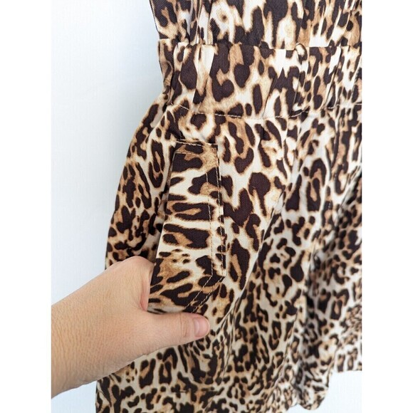 Banana Republic Brown Leopard Print Romper Women's 14 - Picture 5 of 13